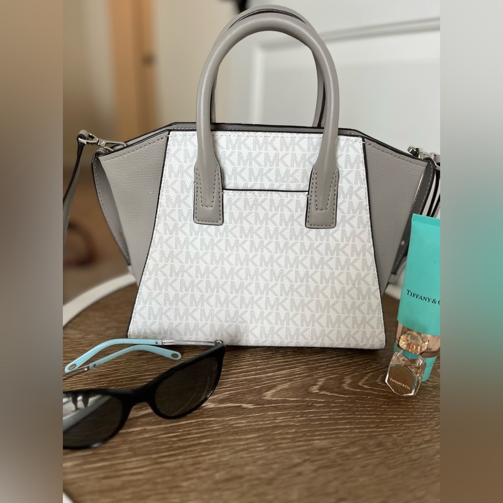 White & Grey, medium size handbag